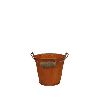 4A Zinc Little Bucket Flower Pot Plant Pot "Rust" | Colour: Brown | Diameter 9 centimeter | Height 8 centimeter | Per 10 little buckets
