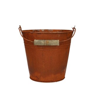 4A Zinkenes Eimerchen Blumentopf Pflanzentopf "Rost" | Farbe: Braun | Durchmesser 16 centimeter | Höhe 15 centimeter | Pro 8 Eimerchen