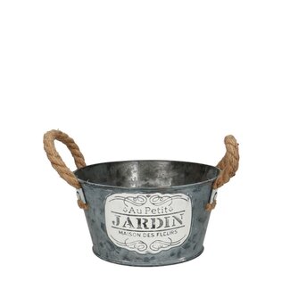 4A Zinc Tray Flowerpot Plant pot “Roy” | Colour: Grey | Diameter 15 centimeter | Height 8 centimeter | Per 10 trays