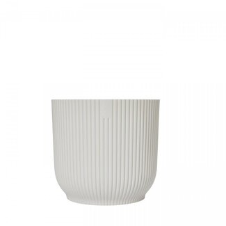 4A Kunststoff Blumentopf Pflanzentopf "Vibes" | Farbe: Natuurlijk Weiß | Durchmesser 14 centimeter | Höhe 13 centimeter | Per 8 Blumentöpfe
