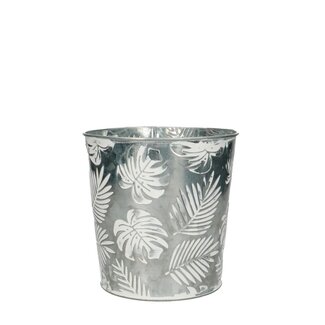 4A Zinc Flower Pot Plant Pot “Ted” | Colour: Silver-coloured | Diameter 14 centimeter | Height 14 centimeter | Per 10 flower pots