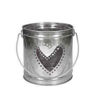 4A Zinc Tealight Holder Flower Pot Heart | Colour: Grey | Diameter 13 centimeter | Height 13 centimeter | Per 9 hearts
