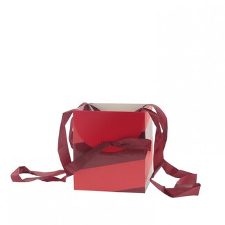 4A Cadeautasjes "Muse” | Kleur: Rood | Lengte 16 centimeter | Breedte 16 centimeter | Hoogte 18 centimeter | Per 10 tassen