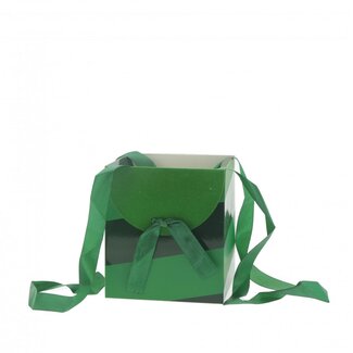 4A Cadeautasjes "Muse” | Kleur: Groen | Lengte 16 centimeter | Breedte 16 centimeter | Hoogte 18 centimeter | Per 10 tassen