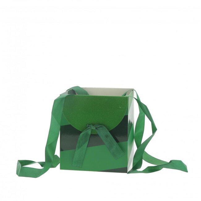 Cadeautasjes "Muse” | Kleur: Groen | Lengte 16 centimeter | Breedte 16 centimeter | Hoogte 18 centimeter | Per 10 tassen