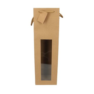 4A Wijn Cadeautassen | Kleur: Bruin | Breedte 13 - 11 centimeter | Hoogte 43 centimeter | Per 10 tassen