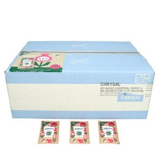 4A Verzorging Chrysal Universeel | Papieren Sachet | 1 zakje voor 1 liter | Inhoud 500 zakjes | Per doos