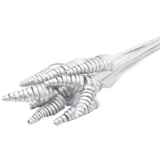 4A Palm-Spirale am Stiel | Farbe: Silberfarben | Cane Cone Anstecker | Länge ± 50 centimeter | Pro 10 Anstecker