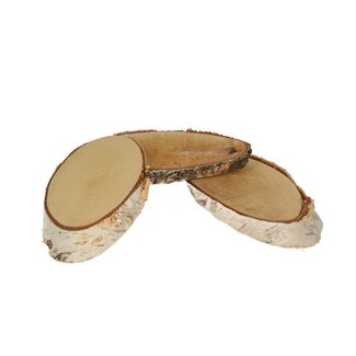 4A Dried Birch Wood Discs | Colour: Brown | Diameter 20 centimeter | Height 11 centimeter | Per 3 discs