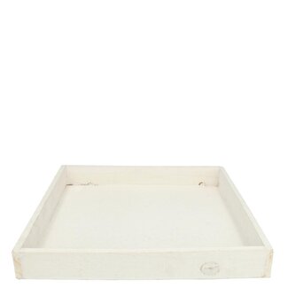 4A Plateau en bois | Couleur: Blanc naturel | Longueur 30 centimeter | Largeur 30 centimeter | Hauteur 4 centimeter | Par 4 plateaux