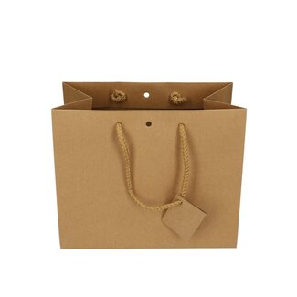 4A Cadeautassen | Kleur: Bruin | Lengte 24 centimeter | Breedte 14 centimeter | Hoogte 19.5 centimeter | Per 10 tassen