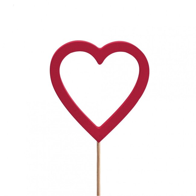 Hart Bijsteker “Nayelli” | Kleur: Rood | Diameter 7 centimeter | Lengte bijsteker ± 50 centimeter | Per 25 bijstekers