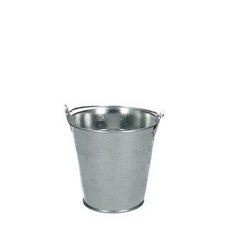 4A Zink-Eimerchen Blumentopf Pflanzentopf | Farbe: silberfarben | Durchmesser 10 Zentimeter | Höhe 9 Zentimeter | Pro 10 Eimerchen