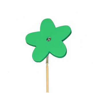 4A Flower on stick | Colour: Green | Flower pick | Diameter 7 centimetre | Length ± 50 centimetre | Per 25 picks