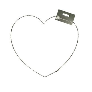 4A Fil Cœur Cadre | Couleur: Gris | Diamètre 30 centimeter | Par 10 cœurs