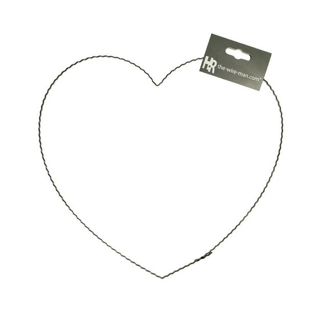 Cadre cœur en fil | Couleur: Gris | Diamètre 30 centimeter | Par 10 cœurs