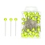 Pins with Pearl Button | Colour: Apple Green | Diameter 10 millimeter | Length 60 millimeter | Contents 50 pins | Per box