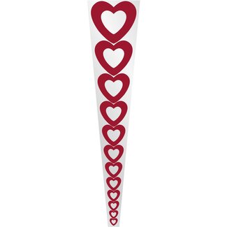 4A Blumenhülle 1 Rose “Heart” | Farbe: Rot | Länge 54 centimeter | Breite 12 centimeter | Höhe 3 centimeter | Pro 50 Hüllen
