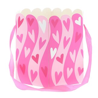 4A Cadeautasjes “Vibrations” | Kleur: Roze | Lengte 15 centimeter | Breedte 15 centimeter | Hoogte 16 centimeter | Per 10 tassen
