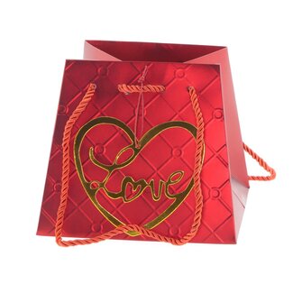 4A Cadeautasjes “Posh Love” | Kleur: Rood | Lengte 13 - 17 centimeter | Breedte 13 - 17 centimeter | Hoogte 15 centimeter | Per 10 tassen