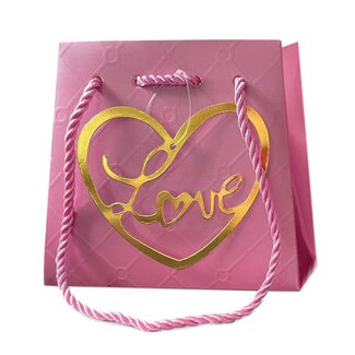4A Cadeautasjes “Posh Love” | Kleur: Roze | Lengte 13 - 17 centimeter | Breedte 13 - 17 centimeter | Hoogte 15 centimeter | Per 10 tassen