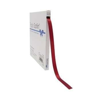 4A Ruban satin | Couleur: Bordeaux | Largeur 10 millimeter | Longueur 100 meter | Par rouleau
