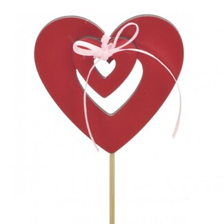 4A Heart Pick | Colour: Red | Diameter 8 centimeter | Pick length ± 10 centimeter | Per 25 picks