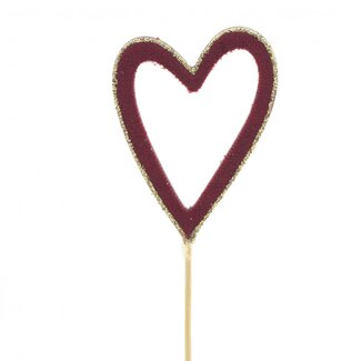 4A Herzstecker “Belle“ | Farbe: Rot | Durchmesser 8 centimeter | Länge Stecker ± 10 centimeter | Pro 25 Stecker