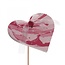 Marmoriertes Herz-Beistecker | Farbe: Rosa | Durchmesser 8 centimeter | Länge Beistecker ± 50 centimeter | Pro 25 Beistecker