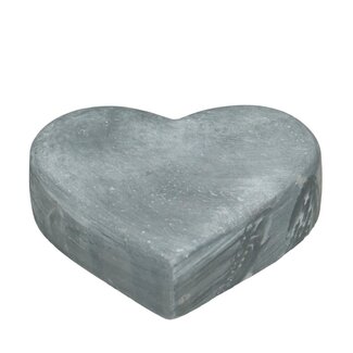 4A Décoration cœur en céramique | Couleur: Gris | Diamètre 25 centimeter | Hauteur 4 centimeter | Par 2 cœurs