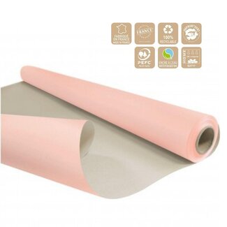 4A Papier double face en rouleau “Duo” | Couleur: Rose | Largeur 80 centimeter | Longueur 40 meter | 60 gram/m2 | Par rouleau