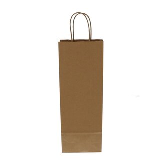 4A Wijn Cadeautassen | Kleur: Bruin | Breedte 8 - 14 centimeter | Hoogte 39 centimeter | Per 50 tassen