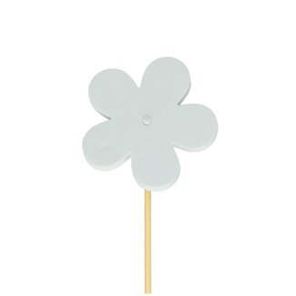 4A Fleur sur tige | Couleur: Blanc naturel | Pique-fleur | Diamètre 7 centimeter | Longueur ± 50 centimeter | Par 25 pique-fleurs