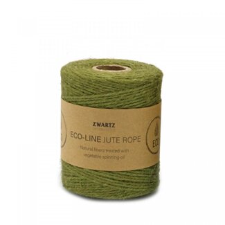 4A Jute Corde Fil | Couleur: Vert olive | Diamètre 3 millimeter | Longueur 160 meter | Par rouleau