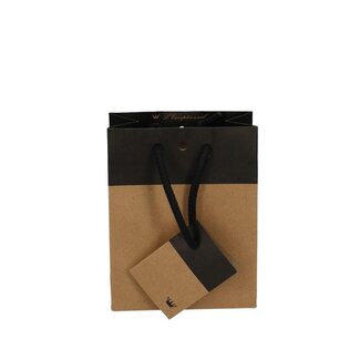 4A Tweekleurige Cadeautassen | Kleur: Zwart | Lengte 6 centimeter | Breedte 11 centimeter | Hoogte 14 centimeter | Per 20 tassen