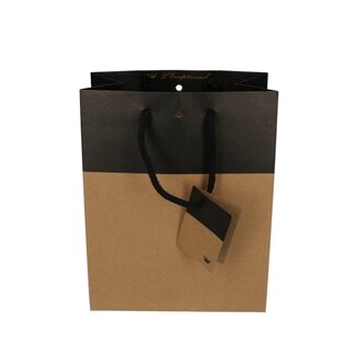 4A Tweekleurige Cadeautassen | Kleur: Zwart | Lengte 10 centimeter | Breedte 18 centimeter | Hoogte 22 centimeter | Per 10 tassen