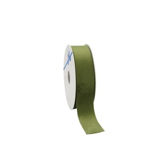 4A Velvet Lint | Kleur: Groen | Breedte 25 millimeter | Lengte 10 meter | Per rol