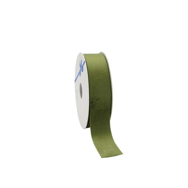 Velvet Lint | Farbe: Grün | Breite 25 millimeter | Länge 10 meter | Pro Rolle