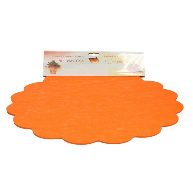 Textile Blumella non tissé | Couleur: Orange | Diamètre 44 centimeter | Par 25 feuilles