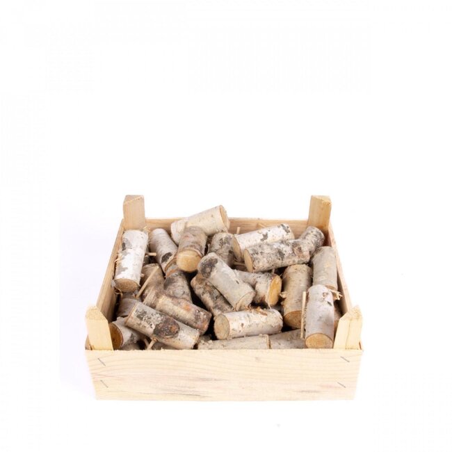 Dried Birch Wood | Colour: Brown | Dried decoration | Length 8 - 10 centimetre | Per 40 small logs