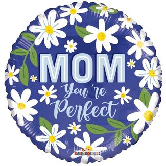 4A Balloon “Mom You're Perfect” | Colour: Mixed Colours | Diameter 45 centimetre | Per 10 balloons