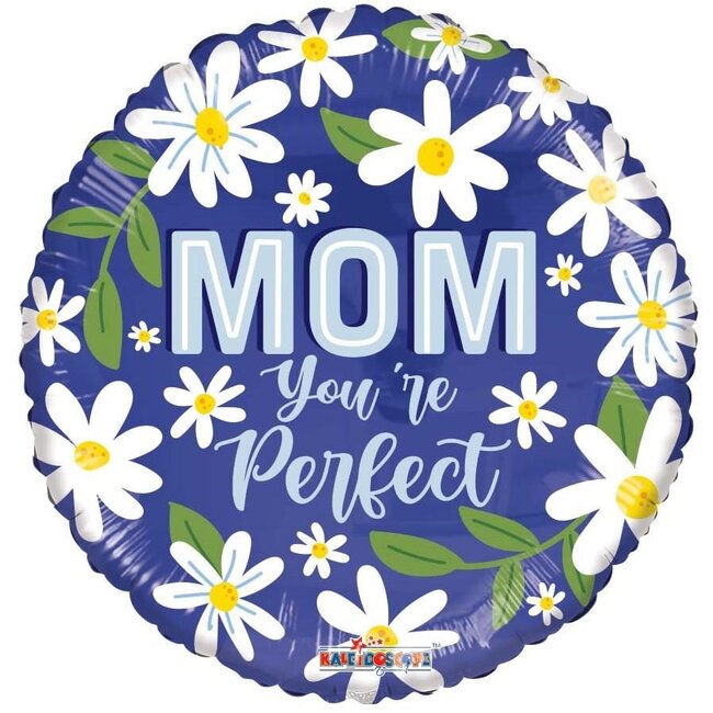 Ballon “Mom You're Perfect” | Kleur: Gemengde Kleuren | Diameter 45 centimeter | Per 10 ballonnen