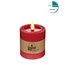 Bougie pilier Cannelée LED | Couleur: Rouge | Diamètre 7 centimeter | Hauteur 7.5 centimeter | Sans piles AAA | Par 6 bougies