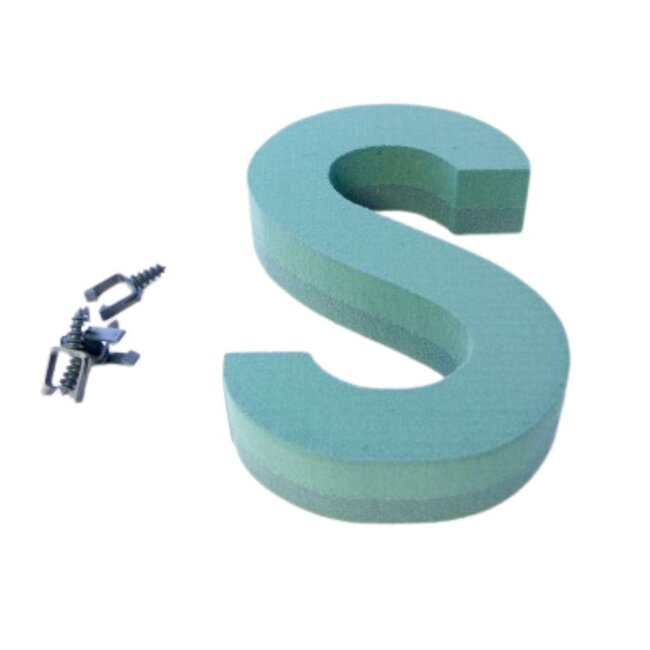 Oasis floral foam Letter “S” | Colour: Green | Height 31 centimeter | Per letter