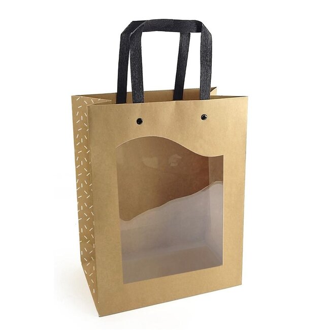 Cadeautasjes "Delicatessen” | Kleur: Bruin | Lengte 8 centimeter | Breedte 11 centimeter | Hoogte 14 centimeter | Per 10 tassen