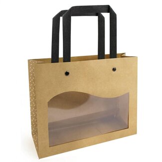 4A Cadeautasjes "Delicatessen” | Kleur: Bruin | Lengte 11 centimeter | Breedte 26 centimeter | Hoogte 21.5 centimeter | Per 10 tassen