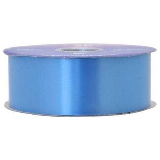 4A Poly Satin Ruban | Couleur: Bleu | Largeur 50 millimètre | Longueur 91 mètre | Par rouleau