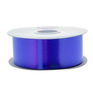 4A Ruban satiné poly | Couleur: Bleu foncé | Largeur 50 millimeter | Longueur 91 meter | Par rouleau