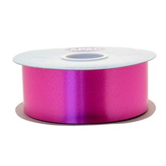 4A Ruban Satiné Poly | Couleur: Fuchsia | Largeur 50 millimètre | Longueur 91 mètre | Par rouleau