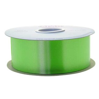 4A Poly Satin Ribbon | Colour: Apple green | Width 50 millimetre | Length 91 metre | Per roll
